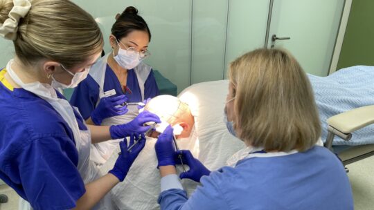 patient gets aesthetic prior to hair transplant